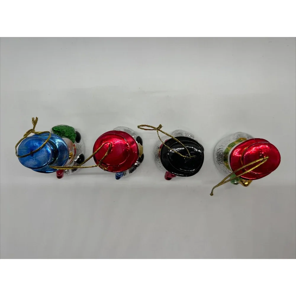 Holiday Style Porcelain Snowman Christmas Ornaments Set‎ Of 4